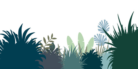 Tropical bush. Tropical leaf isolated on transparent background.