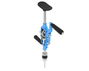 Hand drill isolated on transparent background. 3d rendering - illustration