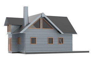 House isolated on transparent background. 3d rendering - illustration