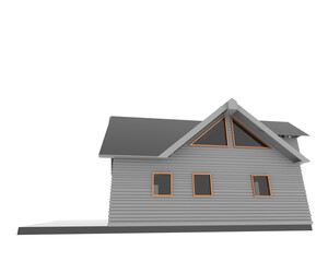 House isolated on transparent background. 3d rendering - illustration