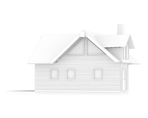 House isolated on transparent background. 3d rendering - illustration