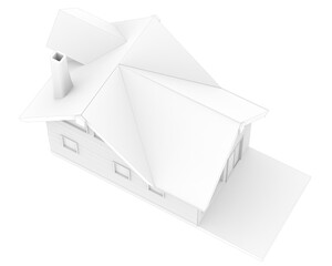 House isolated on transparent background. 3d rendering - illustration