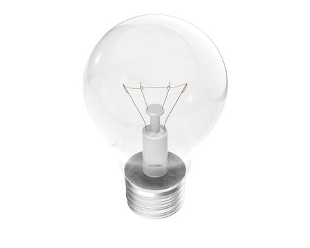 Light bulb isolated on transparent background. 3d rendering - illustration