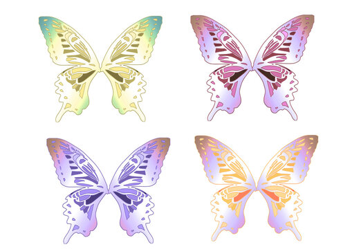 蝶のイラストセット