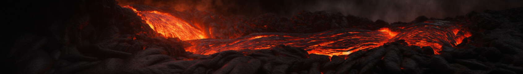 Fototapeta na wymiar Fiery Depths: Exploring the Texture of Lava