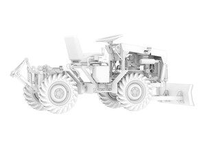 Minitractor isolated on transparent background. 3d rendering - illustration