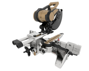 Miter saw isolated on transparent background. 3d rendering - illustration