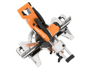 Miter saw isolated on transparent background. 3d rendering - illustration