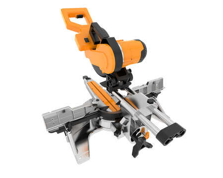 Miter saw isolated on transparent background. 3d rendering - illustration