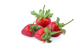 Fresh strawberries isolated on white background