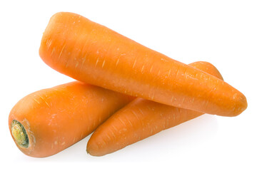 Fresh carrot isolated on white background.