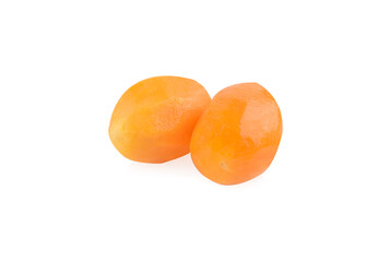 Fresh Peeled Sweet Yellow Marian Plum Fruit or Plum Mango.