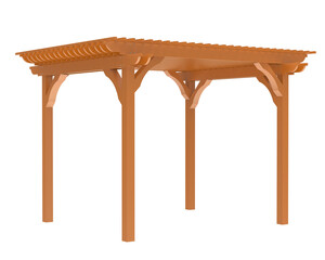 Pergola isolated on transparent background. 3d rendering - illustration