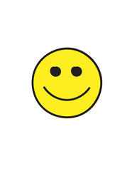 Smile yellow Icon in trendy flat style isolated on white background. Happy face, smiley, sad, wink, angel, evil face icons