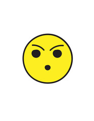 Smile yellow Icon in trendy flat style isolated on white background. Happy face, smiley, sad, wink, angel, evil face icons