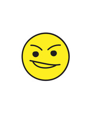 Smile yellow Icon in trendy flat style isolated on white background. Happy face, smiley, sad, wink, angel, evil face icons