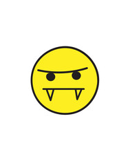 Smile yellow Icon in trendy flat style isolated on white background. Happy face, smiley, sad, wink, angel, evil face icons