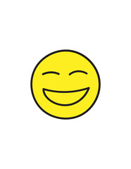 Smile yellow Icon in trendy flat style isolated on white background. Happy face, smiley, sad, wink, angel, evil face icons