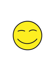 Smile yellow Icon in trendy flat style isolated on white background. Happy face, smiley, sad, wink, angel, evil face icons