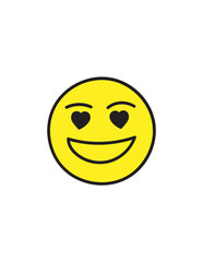 Smile yellow Icon in trendy flat style isolated on white background. Happy face, smiley, sad, wink, angel, evil face icons