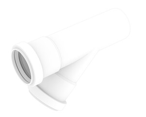 End pipe isolated on transparent background. 3d rendering - illustration