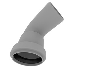 End pipe isolated on transparent background. 3d rendering - illustration