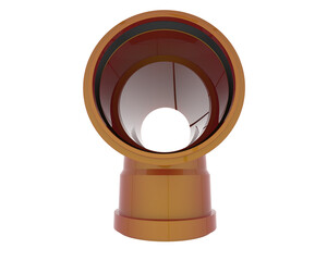 End pipe isolated on transparent background. 3d rendering - illustration