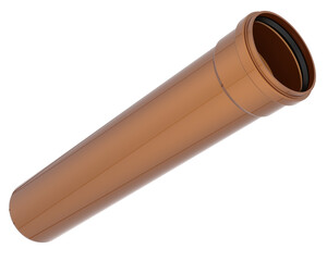 End pipe isolated on transparent background. 3d rendering - illustration