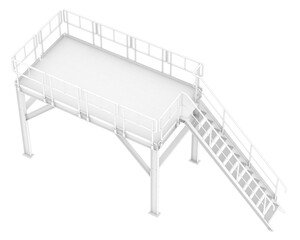 Platform isolated on transparent background. 3d rendering - illustration