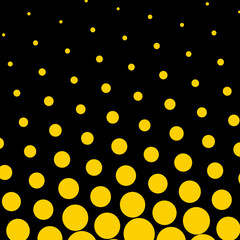 Halftone Black Background With Yellow Dots