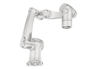 Robot arm isolated on transparent background. 3d rendering - illustration
