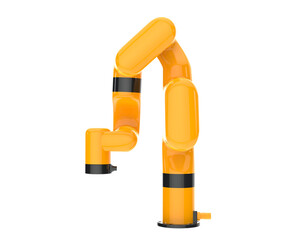 Robot arm isolated on transparent background. 3d rendering - illustration