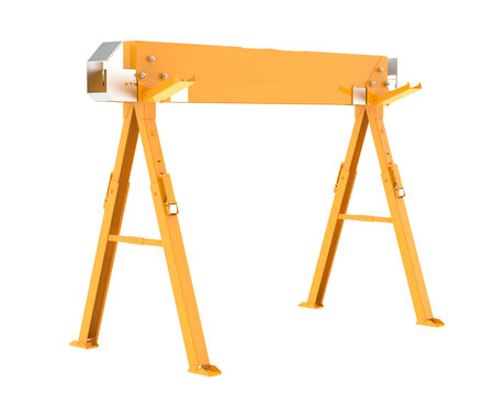 Sawhorse isolated on transparent background. 3d rendering - illustration