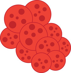 Red Bacteria, Microbes and Viruses Icon. No Infection and Stop Coronavirus Concepts. . Vector illustration for coronavirus and infections
