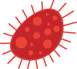 Red Bacteria, Microbes and Viruses Icon. No Infection and Stop Coronavirus Concepts. . Vector illustration for coronavirus and infections