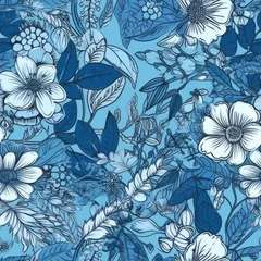 Fototapeten Repeating floral pattern. © Magnus Eriksson