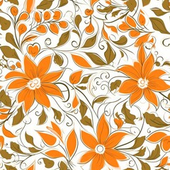 Repeating floral pattern.