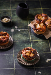 protein cakes with almond petals