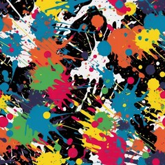 Repeating paint splatter pattern.