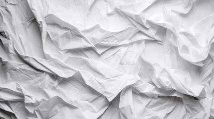 white crumpled paper texture background Generative AI