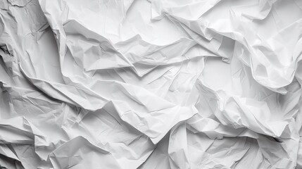 Obraz premium white crumpled paper texture background Generative AI