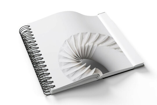 Spiral Bound Notebook Blank Page Mockup - Generative AI