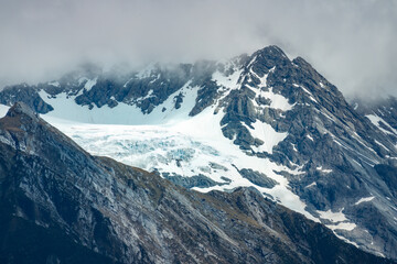 Fototapeta na wymiar Franz Josef Glacier, Westland Tai Poutini National Park on the West Coast of New Zealand's South Island.