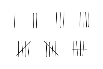 Tally mark icon isolate on transparent background.