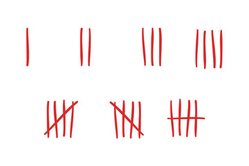 Tally mark icon isolate on transparent background.
