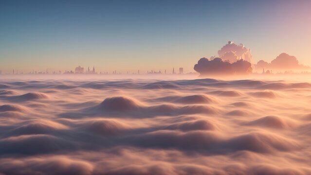 A Breathtaking View Of A City Skyline From A High Altitude AI Generative