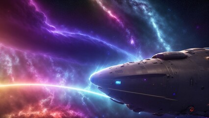 Obraz premium An Elegant View Of A Space Station With A Planet In The Background AI Generative