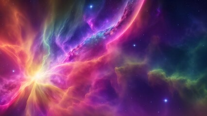 An Excellent Image Of A Colorful Galaxy With Stars And A Bright Star AI Generative