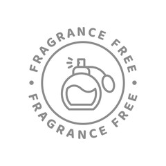 Fragrance free vector line circle stamp. No fragrances for cosmetics packaging label.