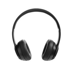 Black wireless headphone on transparent background,. PNG, Headphones isolated on a transparent background, product photography